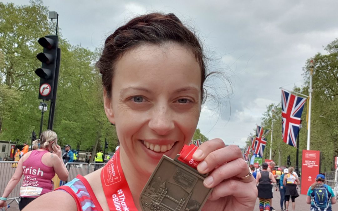 Angela Smith completes her one and only London Marathon for the Dementia Revolution