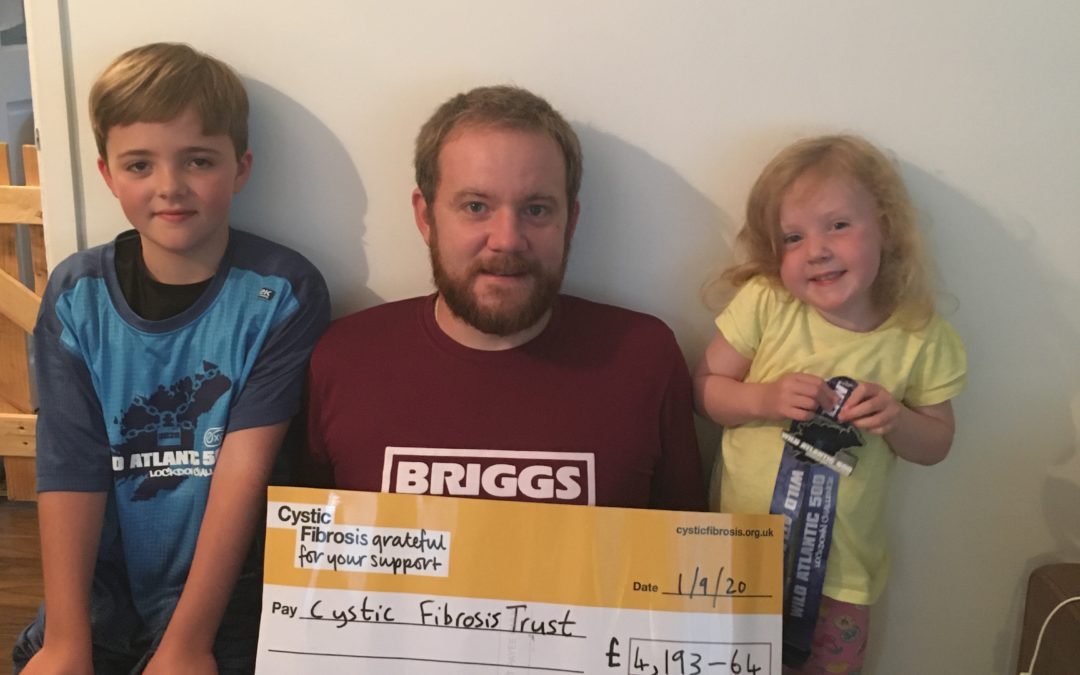 Stuart Magowan completes incredible 500km challenge to raise over £4,100 for Cystic Fibrosis Trust